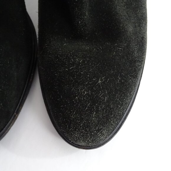 Joie Black Suede Fringe Ankle Boots Block Heel Women Size 39.5 8.5 Slip On - Picture 8 of 15